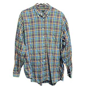 Jos A Banks Plaid Checkered Dress Shirt Button Up size large